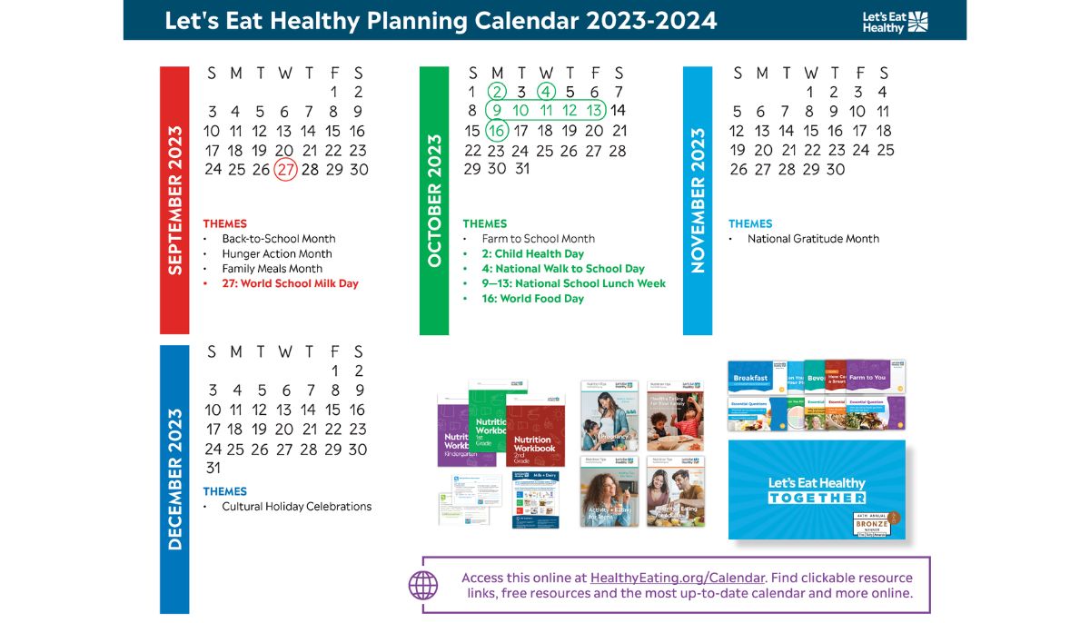 Let's Eat Healthy Planning Calendar 20222023